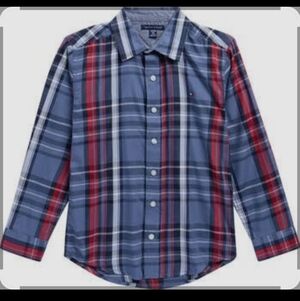 Tommy Hilfiger Kids Checkered Shirt - Navy and Crimson